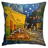 VARUN Throw Pillow Covers Van Gogh Cafe Terrace at Night Painting Square Pillowcase for Home Decor Sofa Car Bedroom Pillow case 18x18inch