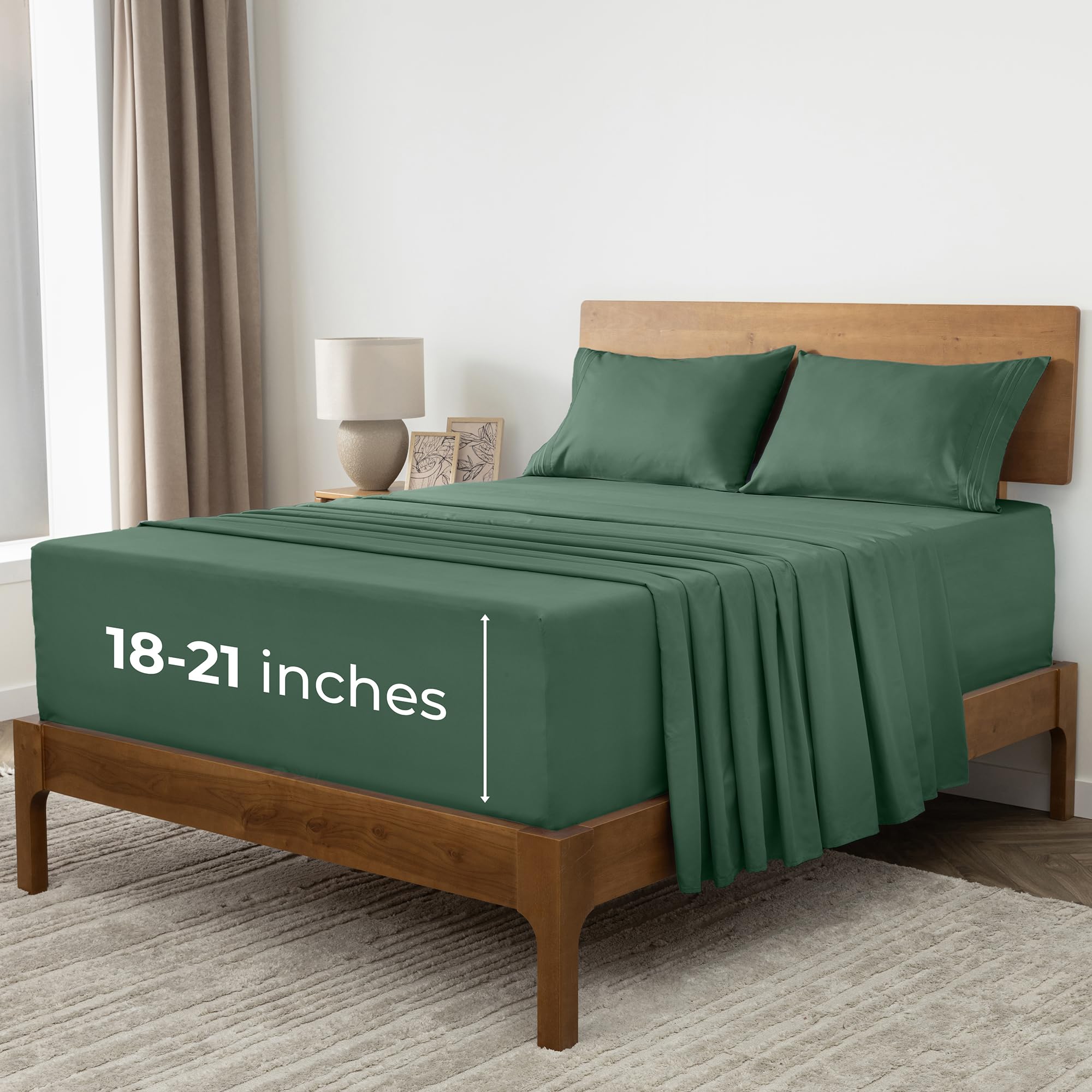 Mellanni Iconic 4-Piece Microfiber Sheet Set Emerald Green