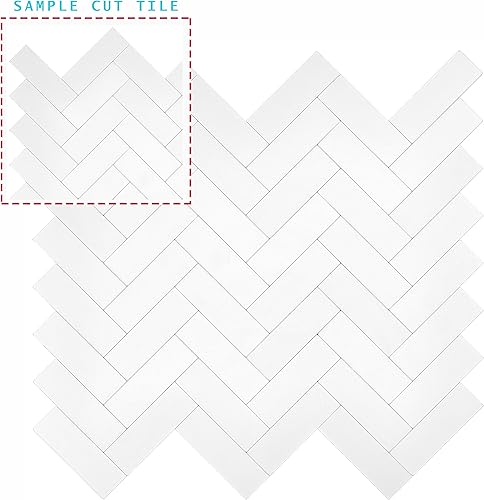 Miniatura 10 de Avant Decor  8 azulejos  Azulejos de espiga pequeños compuestos de piedra  Azulejos para salpicaduras de Kitcyhen para despegar y pegar  Azulejos de