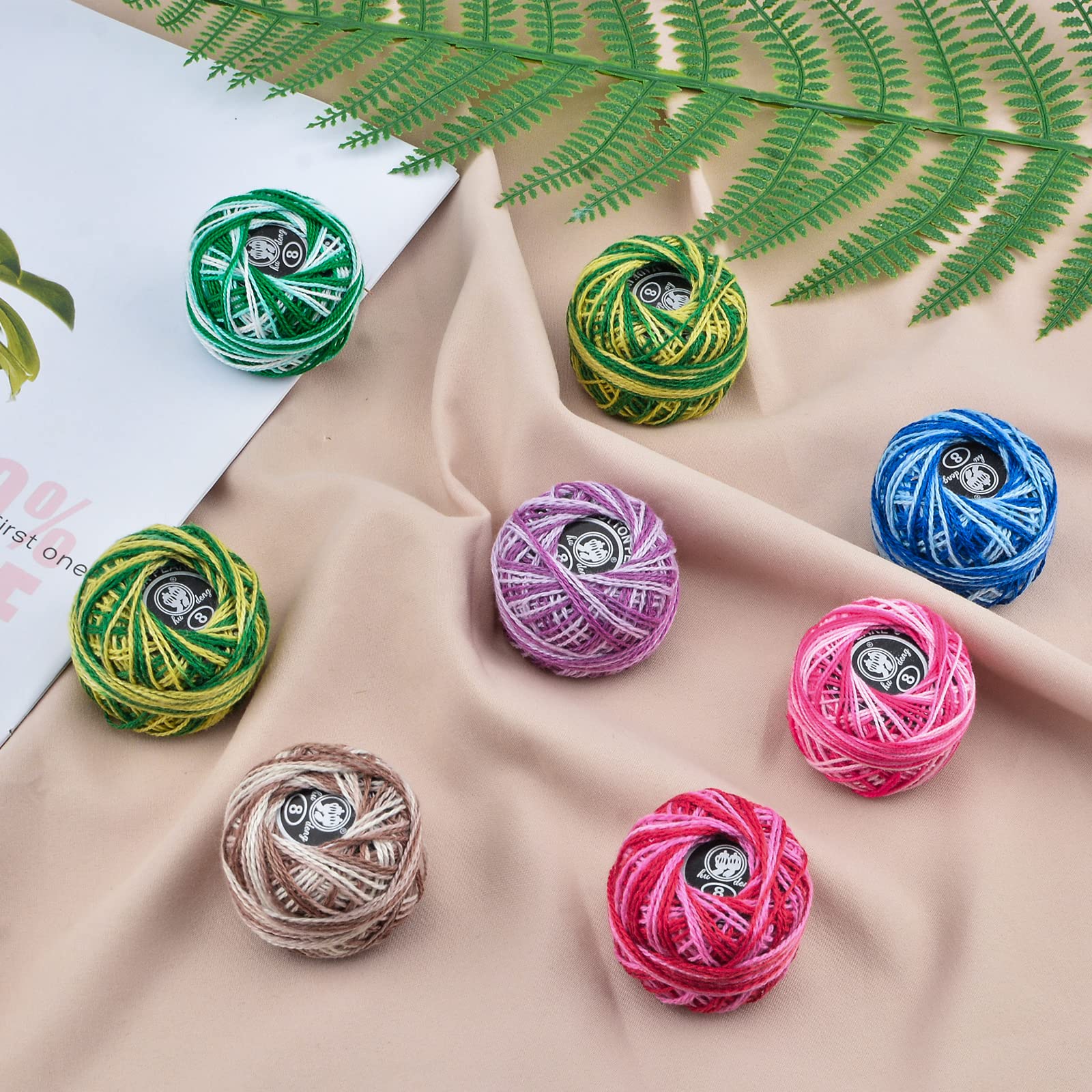 Set 16 Gomitoli Di Cotone Lucido Per Uncinetto – 45 Metri Ciascuno, Colori Vivaci Per Sciarpe, Coperte E Mini Progetti Fai Da Te