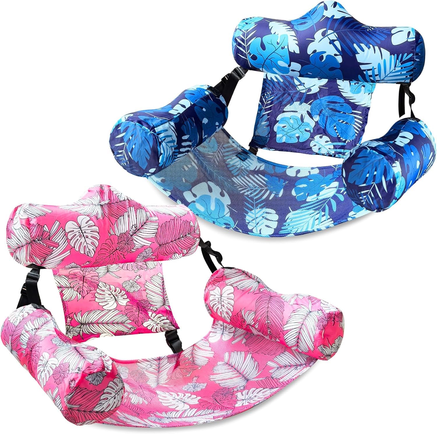Photo 1 of 2 Pack Inflatable Pool Floats Adjustable Floating Chair Lounger for Adults