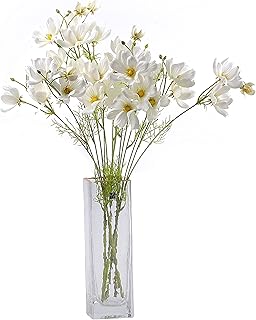cn-Knight Artificial Wild Flower Cosmos 6pcs Long Stem Coreopsis for Wedding Bridal DIY Bouquet Home DÃ©cor Centerpieces(White)