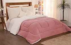 Edredon Coberdrom King Size Sherpa com Soft Rose