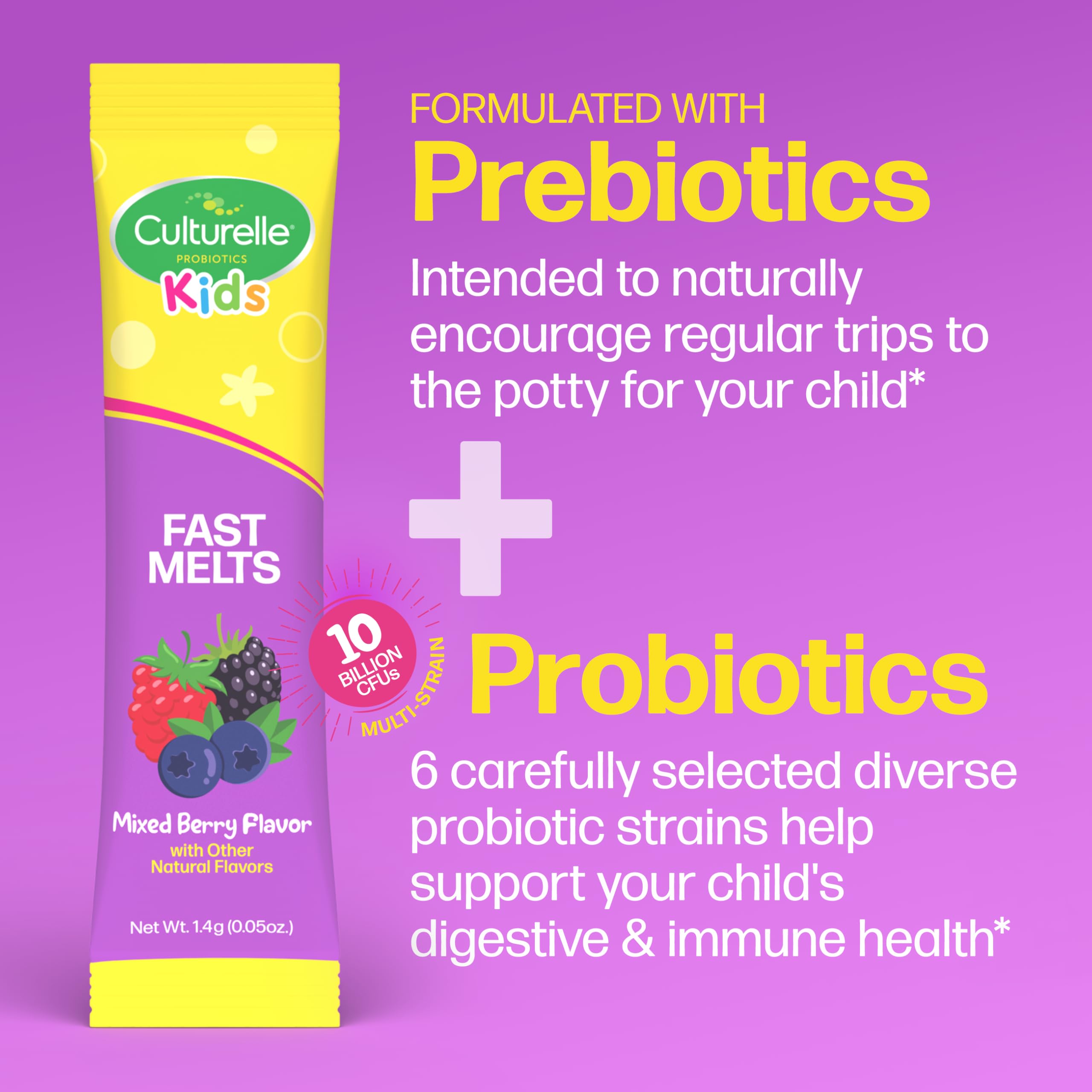 Culturelle Kids Complete Probiotic + Prebiotic Fast Melts, Ages 3+, 30 Ct — Amazon image 2