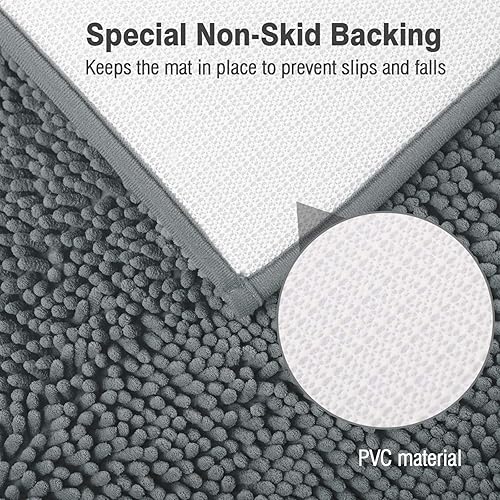 Miniatura 95 de Tapetes de baño de felpilla, tapetes de baño absorbentes de felpa, de secado rápido, suaves y lavables a máquina, alfombras antideslizantes