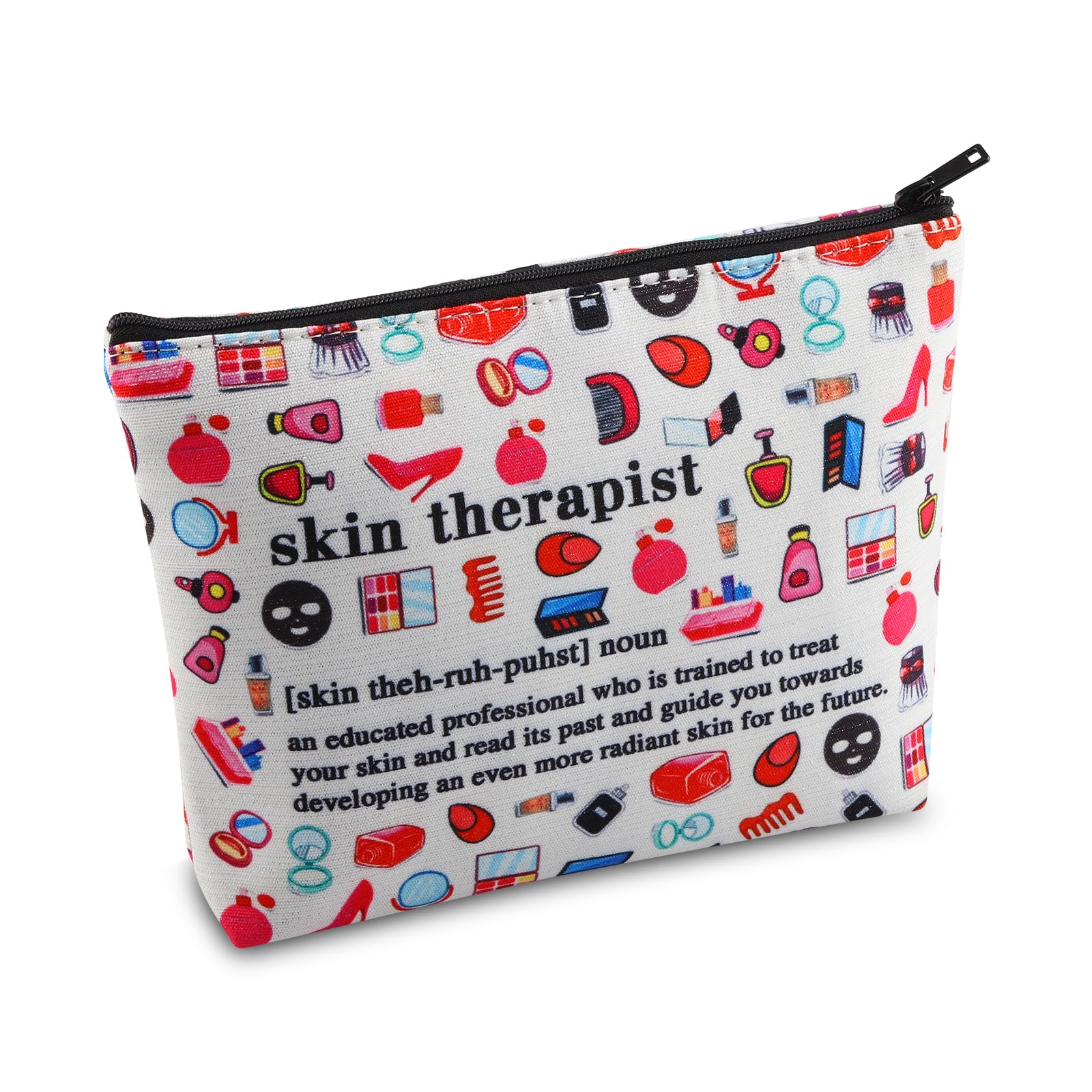 VAMSIISkin Therapist Makeup Bag Skin Specialist Gift for Technician Skincare Lover Gift Dermatologist Gift Cosmetic Zipper Pouch (noun bag
