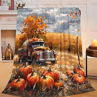 Sweetfox Fall Throw Blanket Fall Decor Autumn Pumpkin Leaves Farmhouse T...