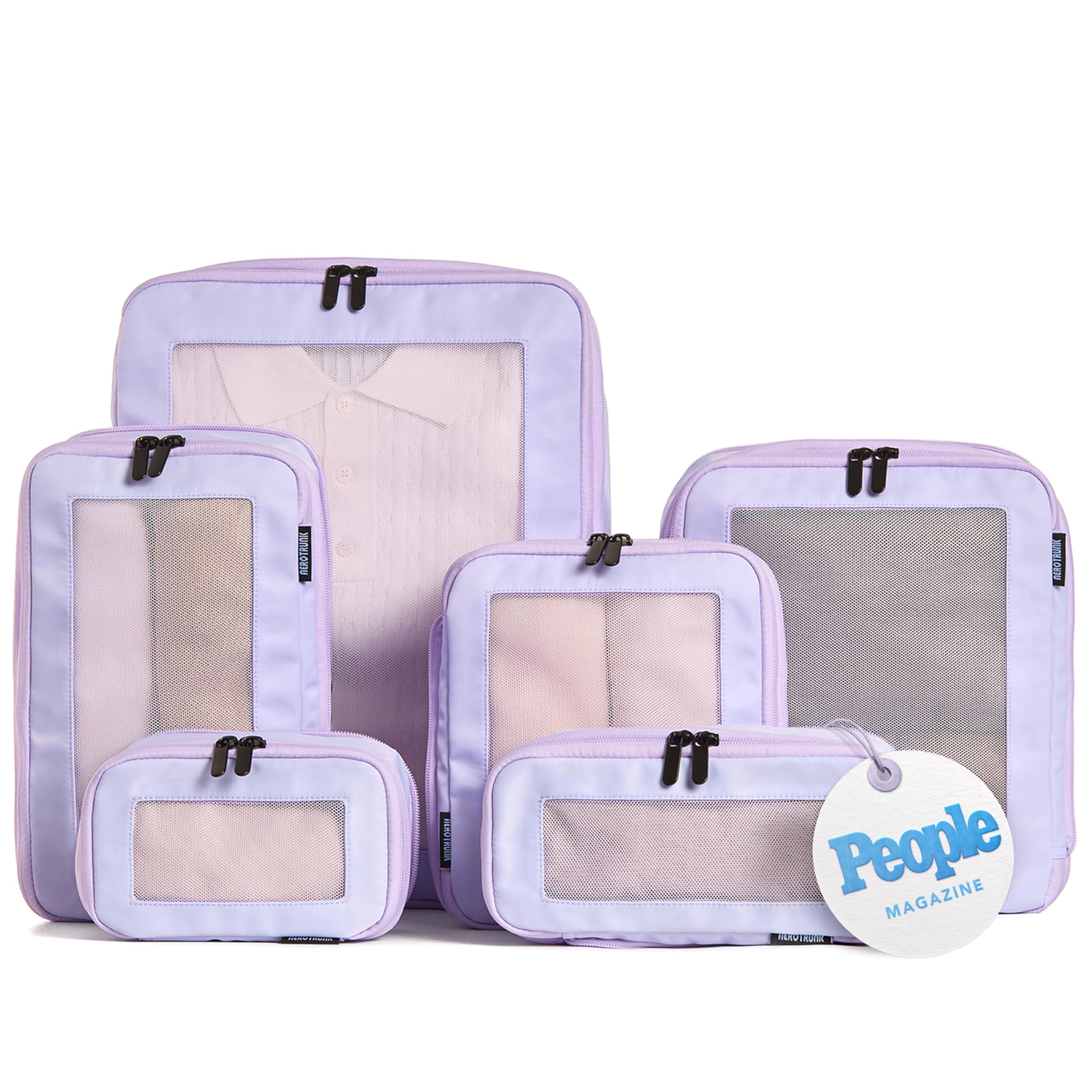 Aerotrunk Compression Packing Cubes for Travel, 6-Pack, Purple