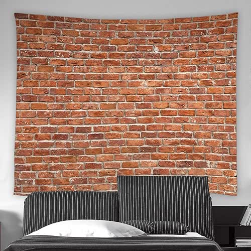 AMFD Brick Wall Tapestry Modern City Building Farmhouse Vintage Wall