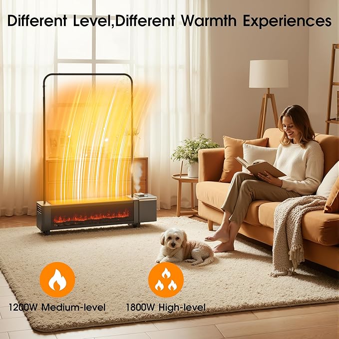 Calefactor Eléctrico de Zócalo 1800W con Humidificador y Secador miniatura 3