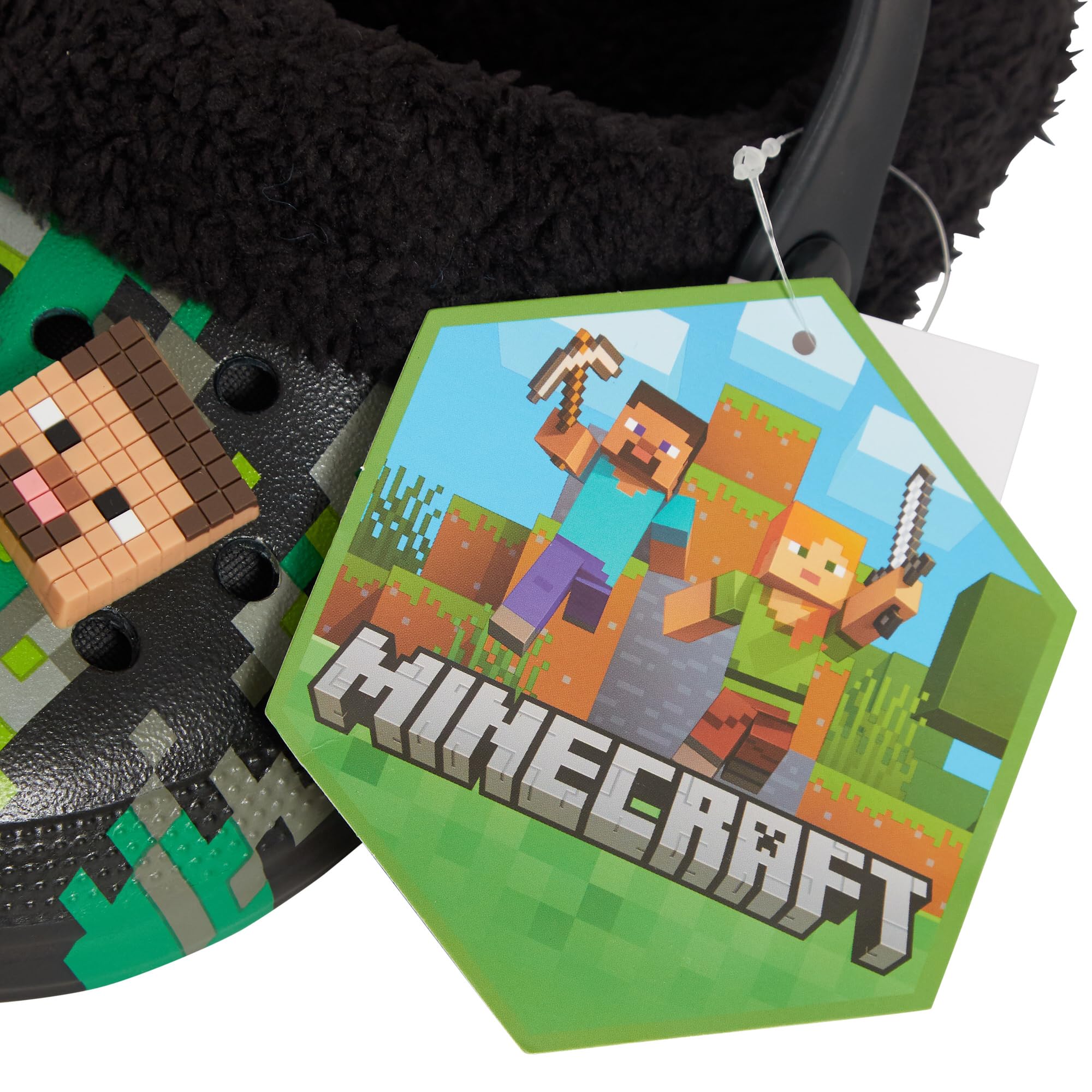 Minecraft Zuecos con forro polar de piel extraíble + 6 dijes de personajes para todas las estaciones