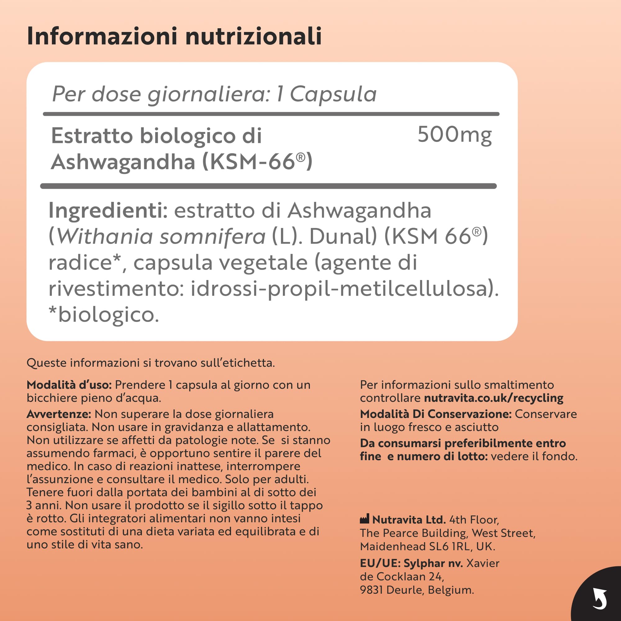 Nutravita Ashwagandha Bio 500mg - 60 Capsule Vegane - Integratore Ashwagandha KSM-66 Pura - Bio Certificata Ashwaganda - Withania Somnifera (Ginseng Indiano) - Capsule di Ashwaganda Polvere Estratta