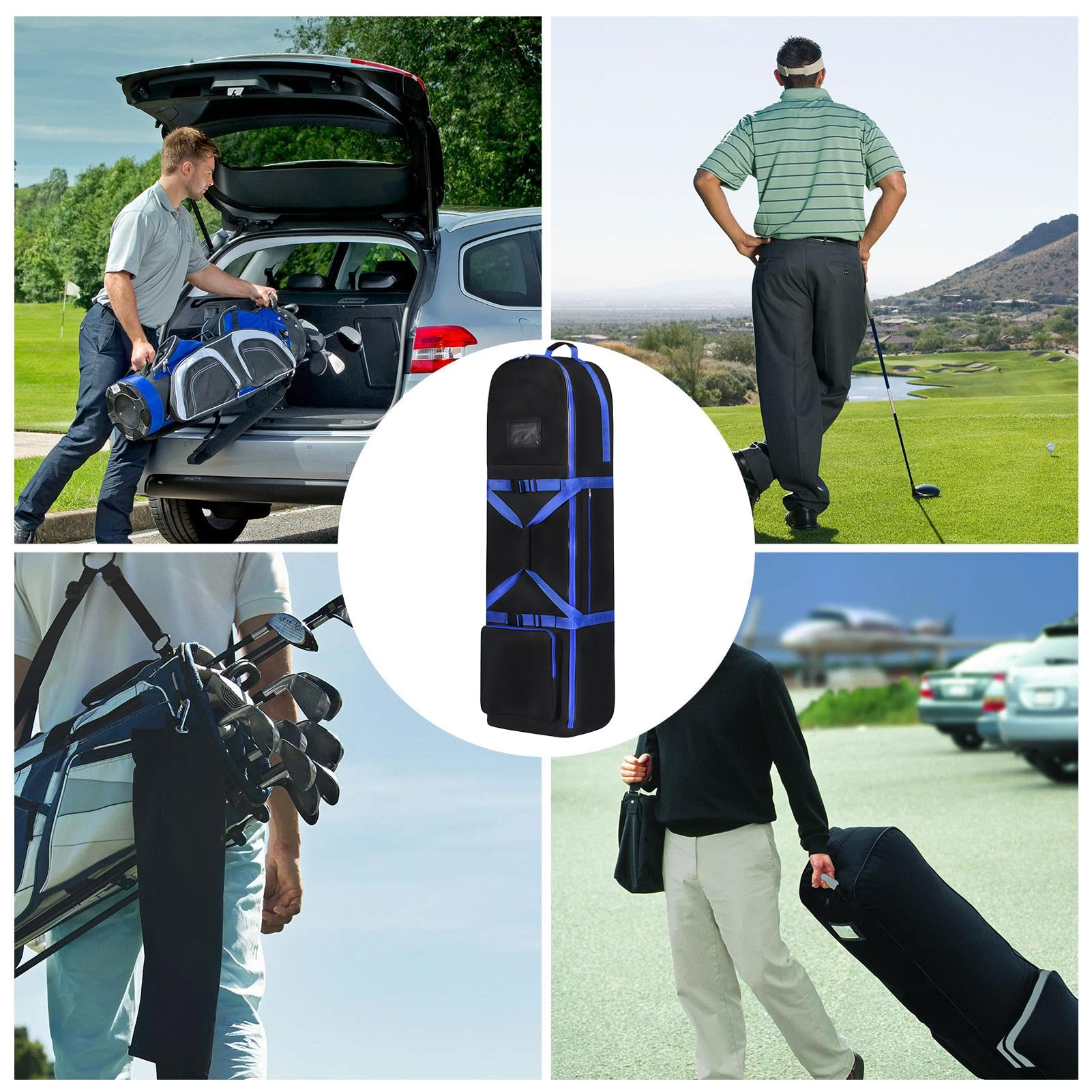 Golf Reisetasche wasserdichte große Ausführung mit Tragegriff und Rollen | Golf Reisetasche Mit Rädern Für Damen Herren Flugzeug Auto Outdoor Training Transport Lagerung