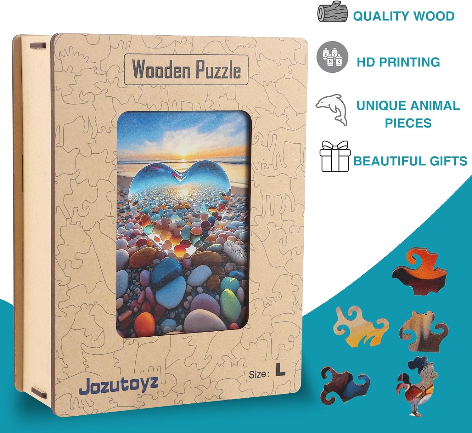 Wooden Puzzle for Adults, Wooden Jigsaw Puzzles for Adults, Unique Wood Animal Shaped Puzzles Adult with Exquisite Wooden Box (11.2 x 14.9in, 191pcs)