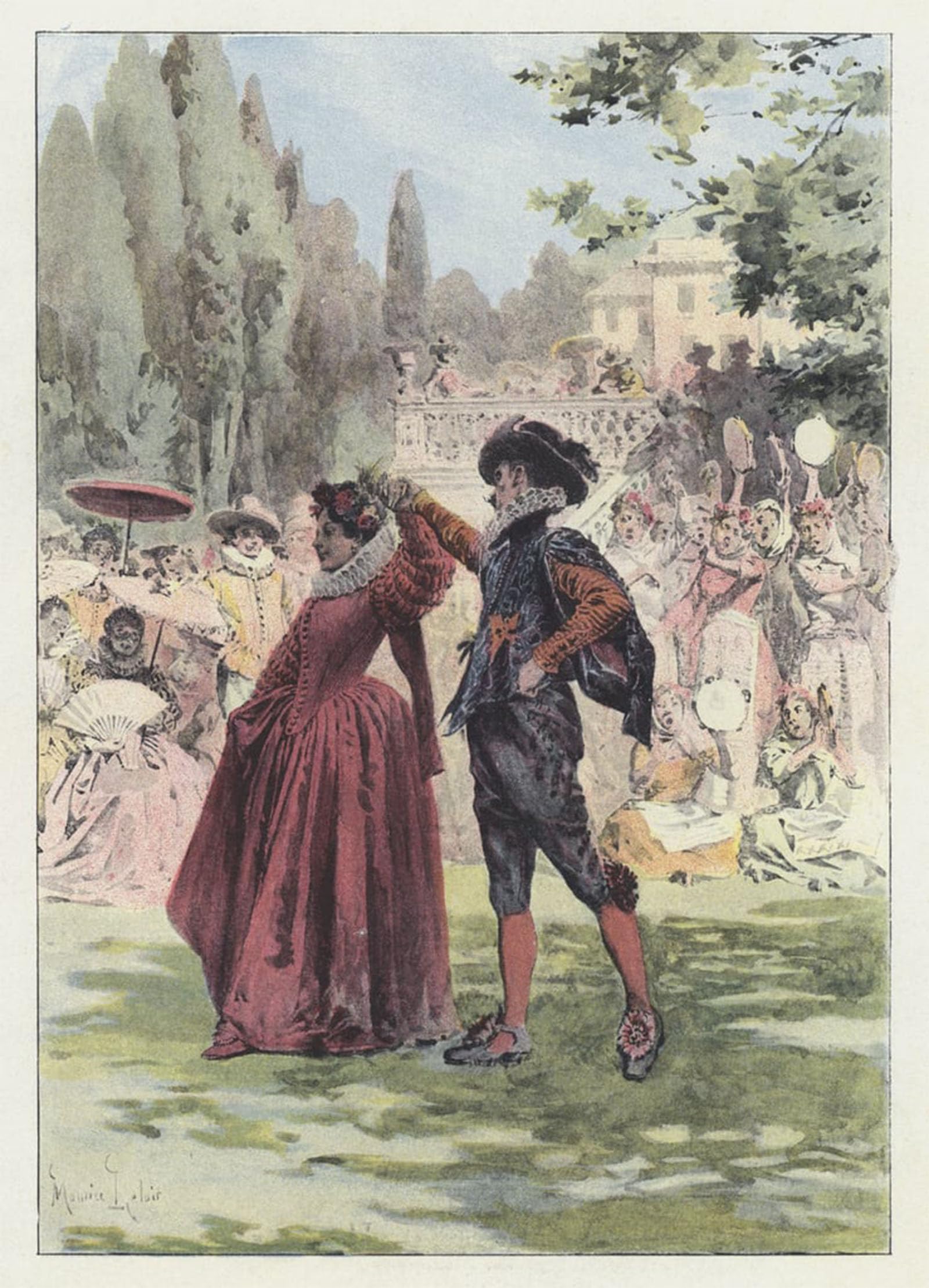 SERENDIPITP Vintage Picture Print on Canvas Wall Art Poster Illustration for Gil Blas by Maurice Leloir Artwork Print Poster for Wall Decor 60x90cm