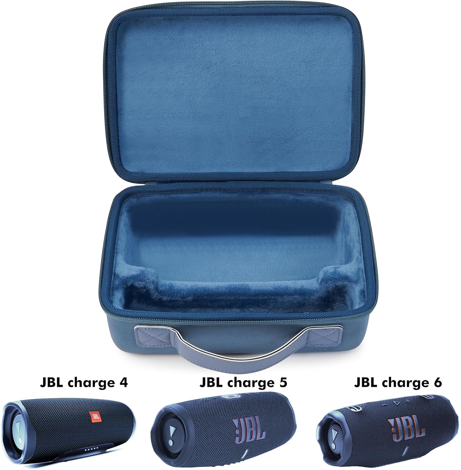 Hard Case for JBL Charge 6/5/4 Bluetooth Speaker – Waterproof Travel Case with Adjustable Shoulder Strap, Durable Protection for On-the-Go Use（Purple） (blue) - Image 2