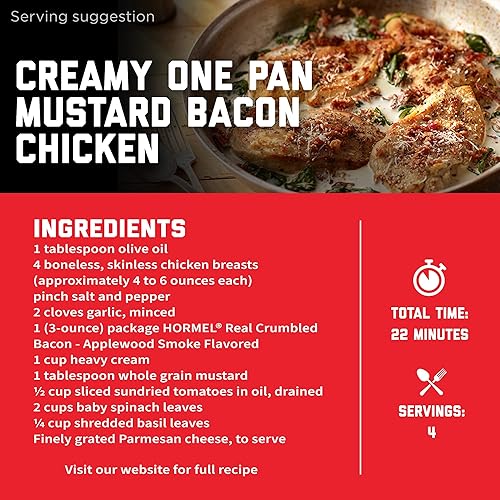 Miniatura 4 de HORMEL Bacon Toppings - Tocino desmenuzado de madera de manzana, 3 onzas (paquete de 8)