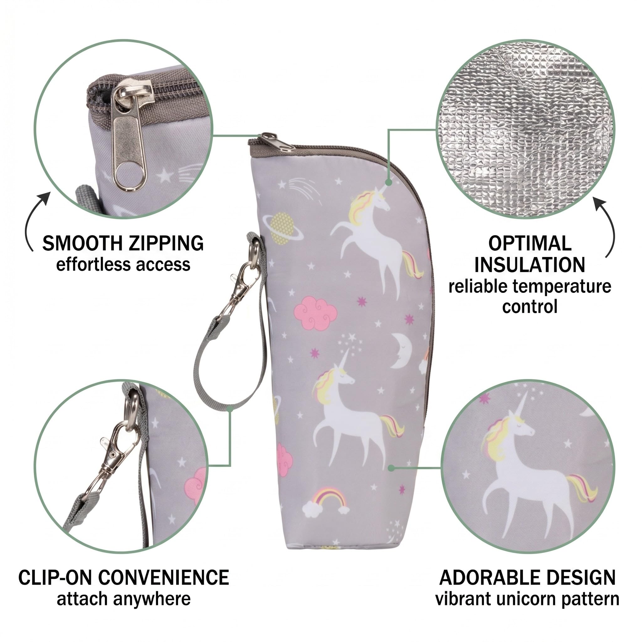 Porta Biberon Termico Borsa Termica con Strato Isolante, Borsa da Viaggio Portatile Appeso Latte Materno Acqua Stoccaggio Biberon Sacchetto di Isolamento