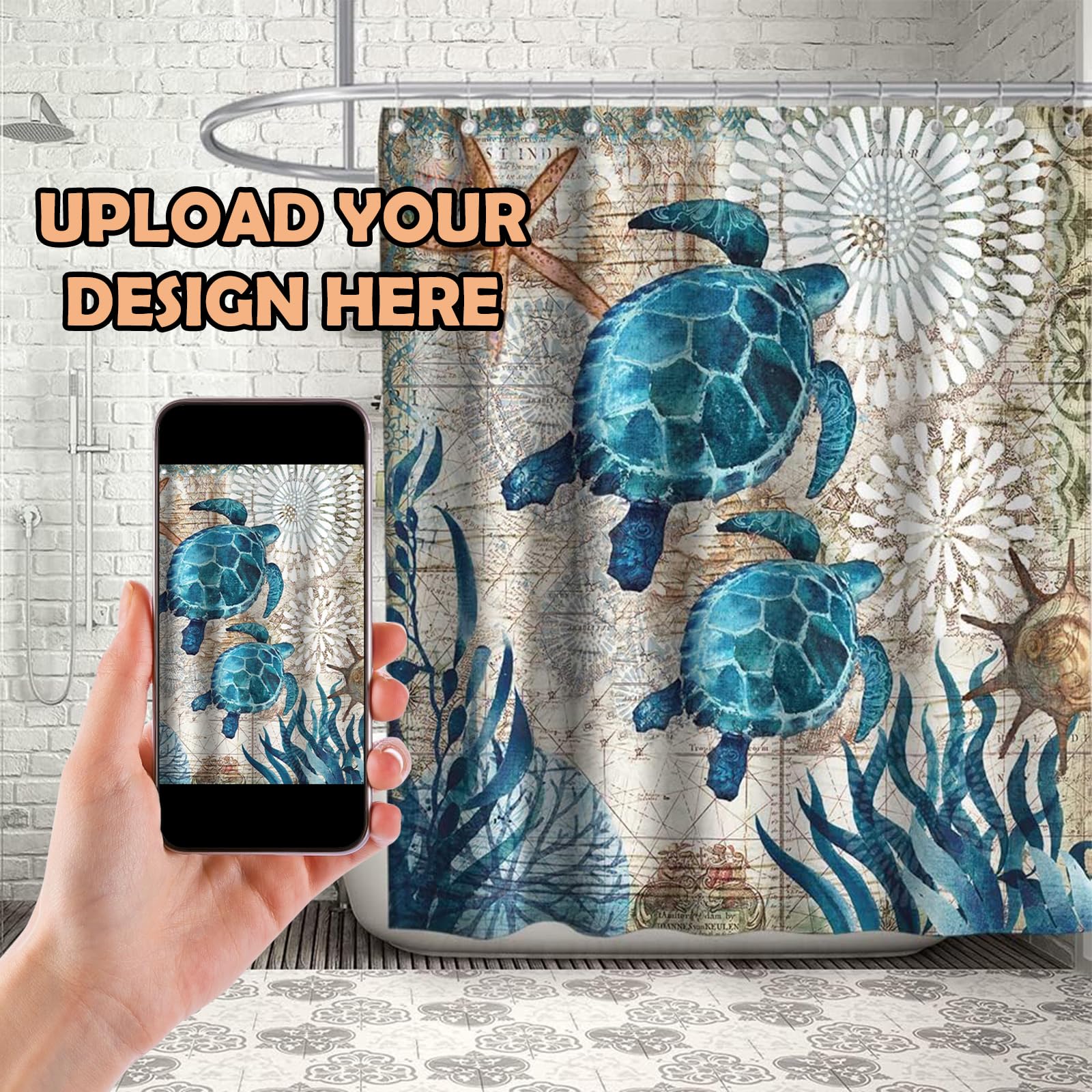 TOPCARPENTER Custom Shower Curtain for Bathroom - Personalized Fabric Shower Curtains with Photos,Customized Printed Shower Curtain Set with Hooks (48in*72in)