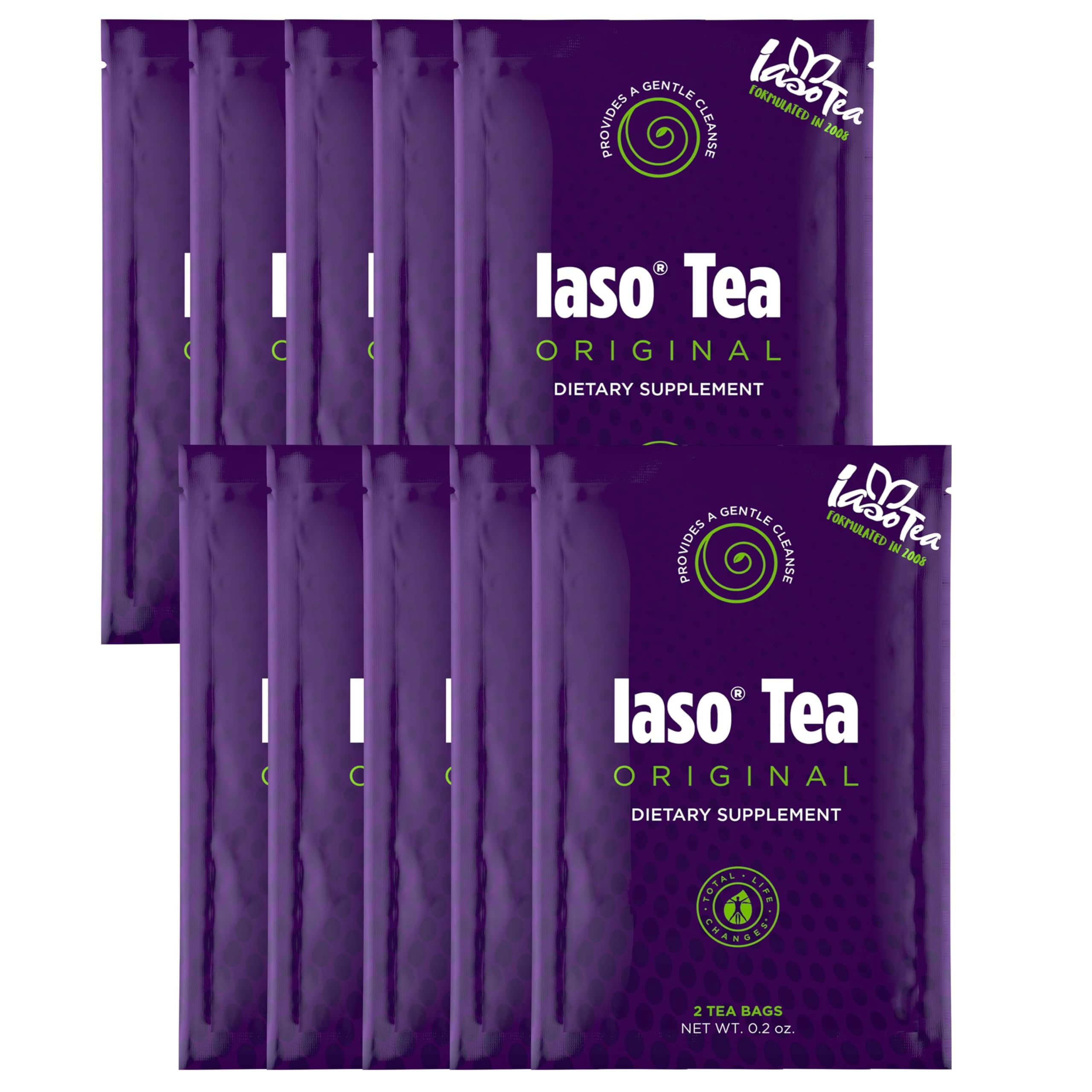 Iaso Brewed Tea (Original) - TLC Cleansing Tea & Refreshing Drink Formula for Balanced Lifestyle - 20 Convenient Sachets (10 Pack)