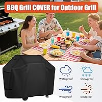 Vista 7 de iCOVER - Cubierta para parrilla de 75 pulgadas, resistente con rejilla de ventilación malla 600D, Cubierta impermeable para ahumador a gas