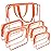 APREUTY Clear Makeup Bags, TSA Approved 6 Pcs Cosmetic Makeup Bags Set Clear PVC with Zipper Handle Portable Travel Luggage Pouch Airport Airline Vacation Organization (Orange)