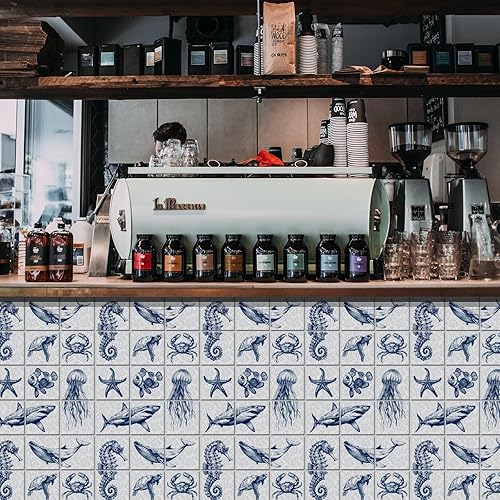 CHGCRAFT 36Pcs 12Styles Peel and Stick Tile Stickers Waterproof Self-Adhesive