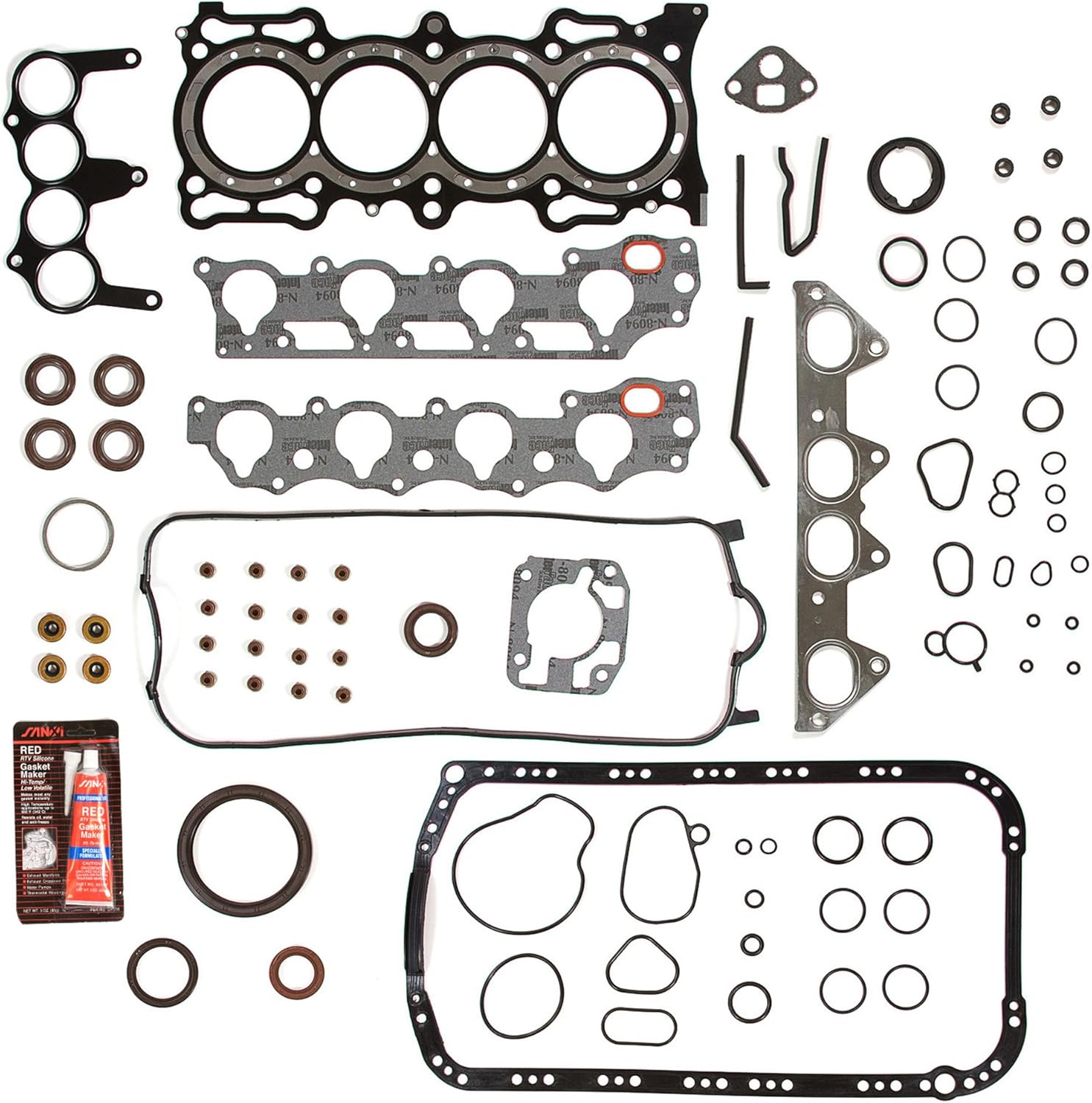 Evergreen OK4010M/0/0/0 Fits 98-02 Acura CL Honda Accord Vtec 2.3L SOHC F23A1 F23A4 F23A5 F23A7 Master Overhaul Engine Rebuild Kit