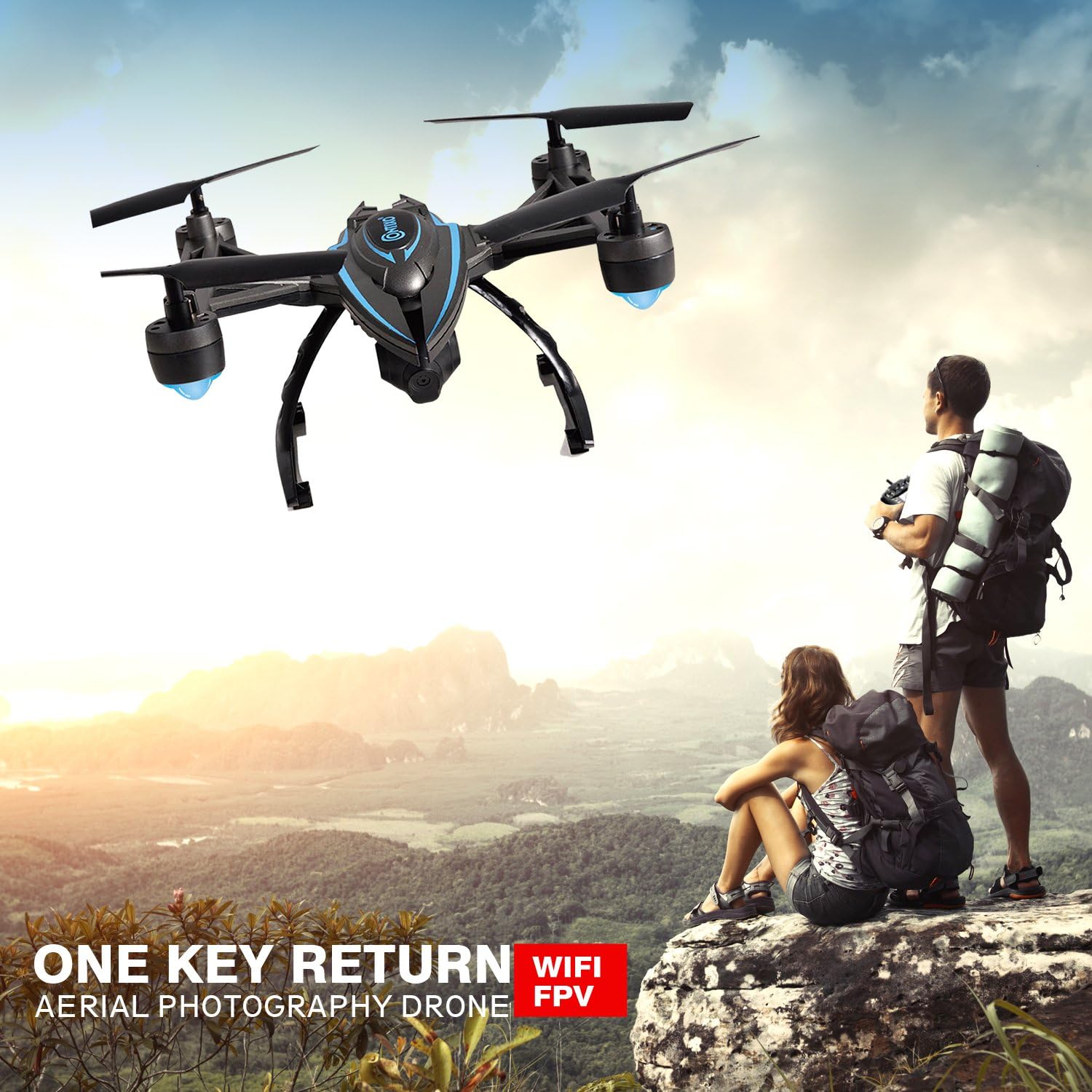 Contixo F5 FPV RC Quadcopter Drone with Wi-Fi Camera, Black