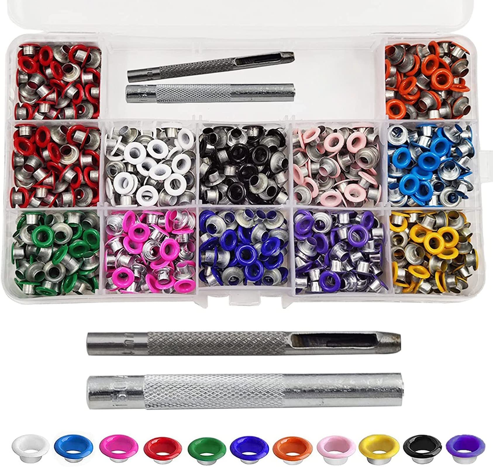 Amazon.co.jp: MTRIP 両面ハトメ玉 穴2mm カラフル 11色 360組 穴あけ