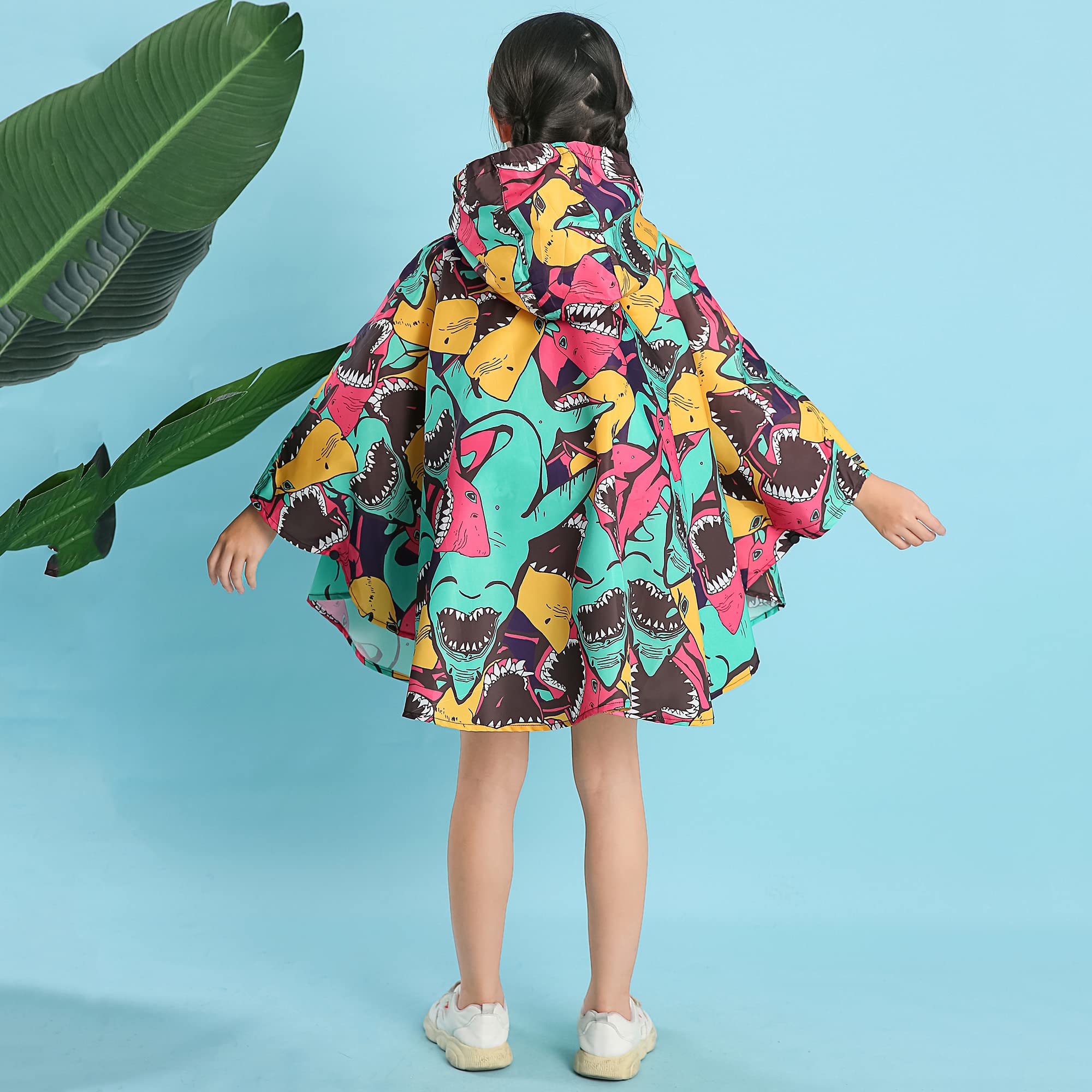 Bambini Impermeabile Giacca da Pioggia Poncho da Pioggia Bambina Incappucciato Riutilizzabile Cappotto di Pioggia Bello come Materiale e ha la Sua Sacca 1-12 anni