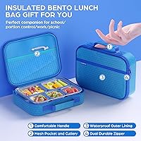 Vista 5 de Lonchera Bento de acero inoxidable con bolsa de almuerzo para niños y adultos, 5 compartimentos, a prueba de fugas, aislados, con utensilios