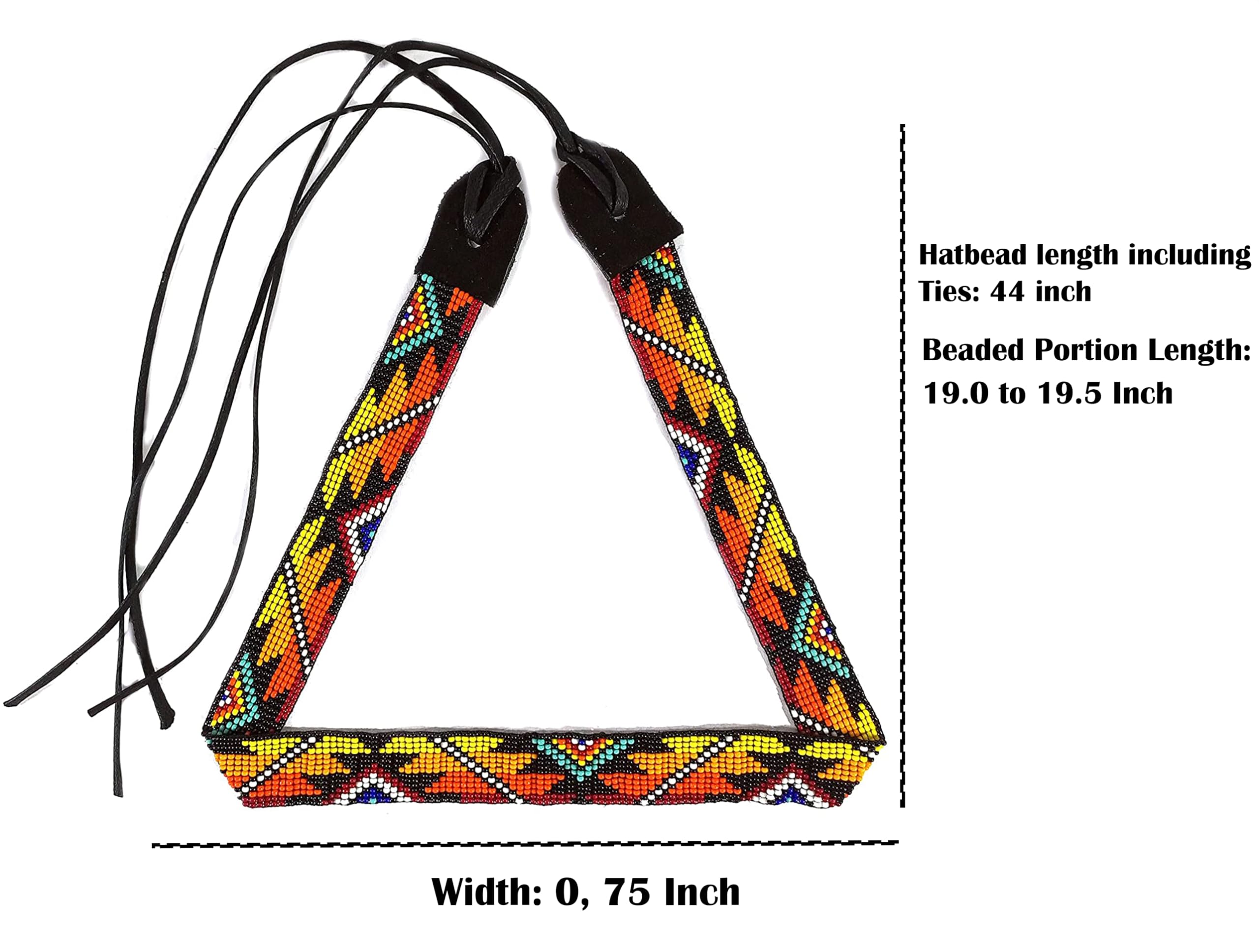 5183 Beaded Hatband Native American Style Southwestern Cow Rode Handmade Amazon.com: Weavish Beaded Hatband Native American Style  main image 4