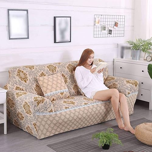 Miniatura 4 de Funda para sofá de 3 plazas, 1 pieza, elástica, lavable, antideslizante, protector de muebles con parte inferior elástica para sala de estar,