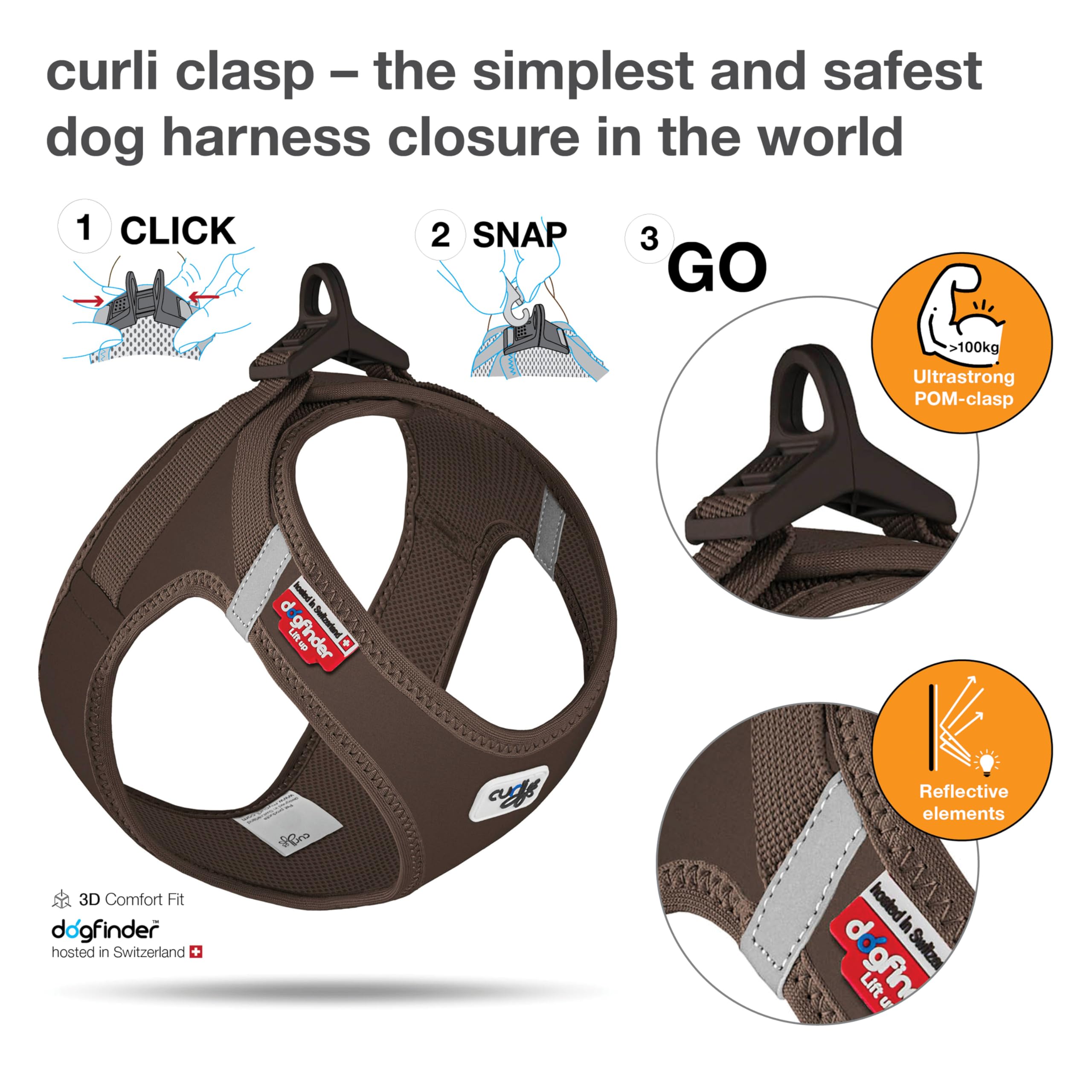 Vest Harness curli Clasp Softshell Brown 3XS - Image 3