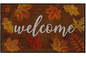 Ceenna Welcome Fall Thanksgiving Outdoor Doormat Autumn Maple Leaves Front Door Mat...