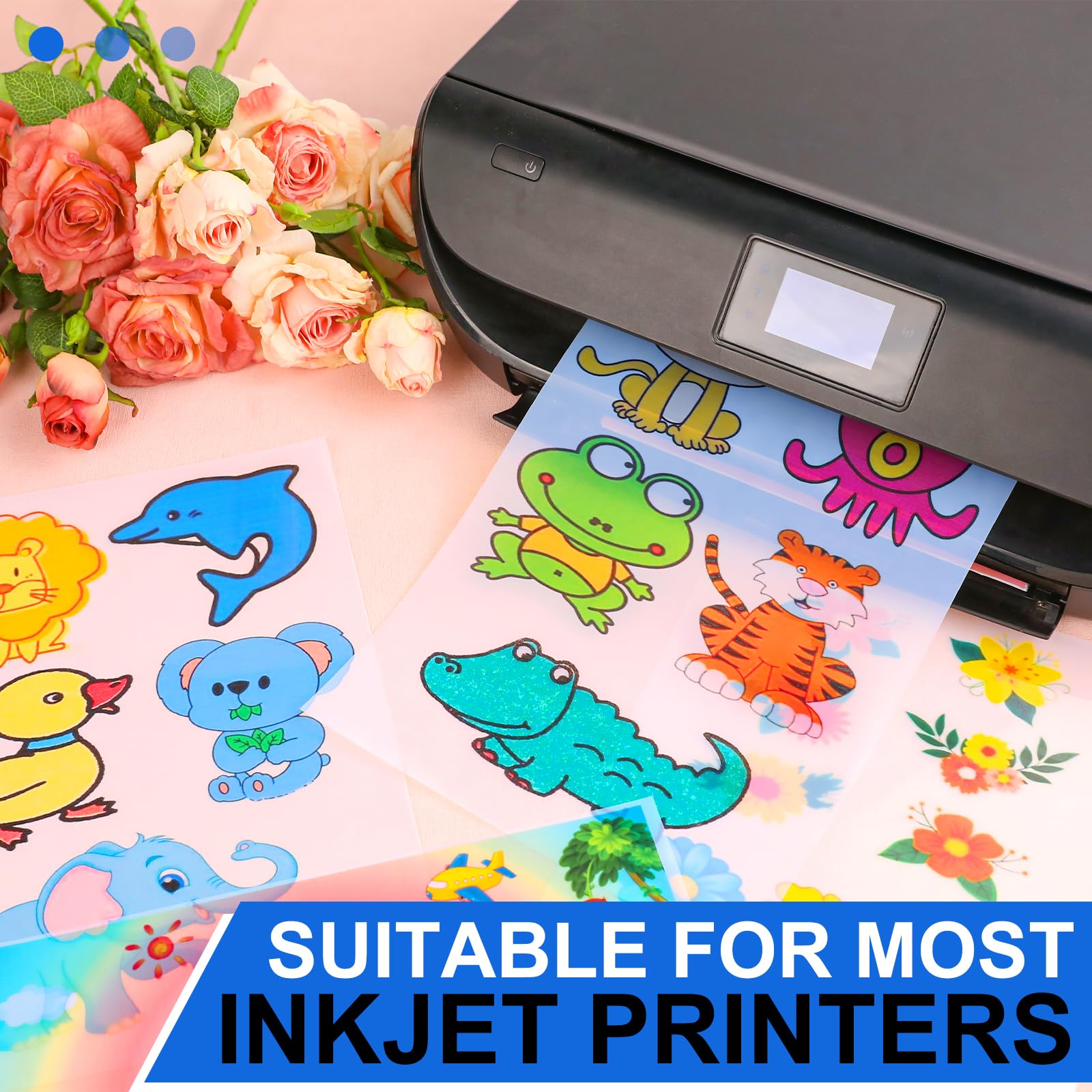 FURWEY 100 Sheets Inkjet Transparency Film, 13x19 inch, Clear Transparency Paper for Inkjet Printer, Silk Screen Printing, Overhead Projector, DIY Crafting - Image 9