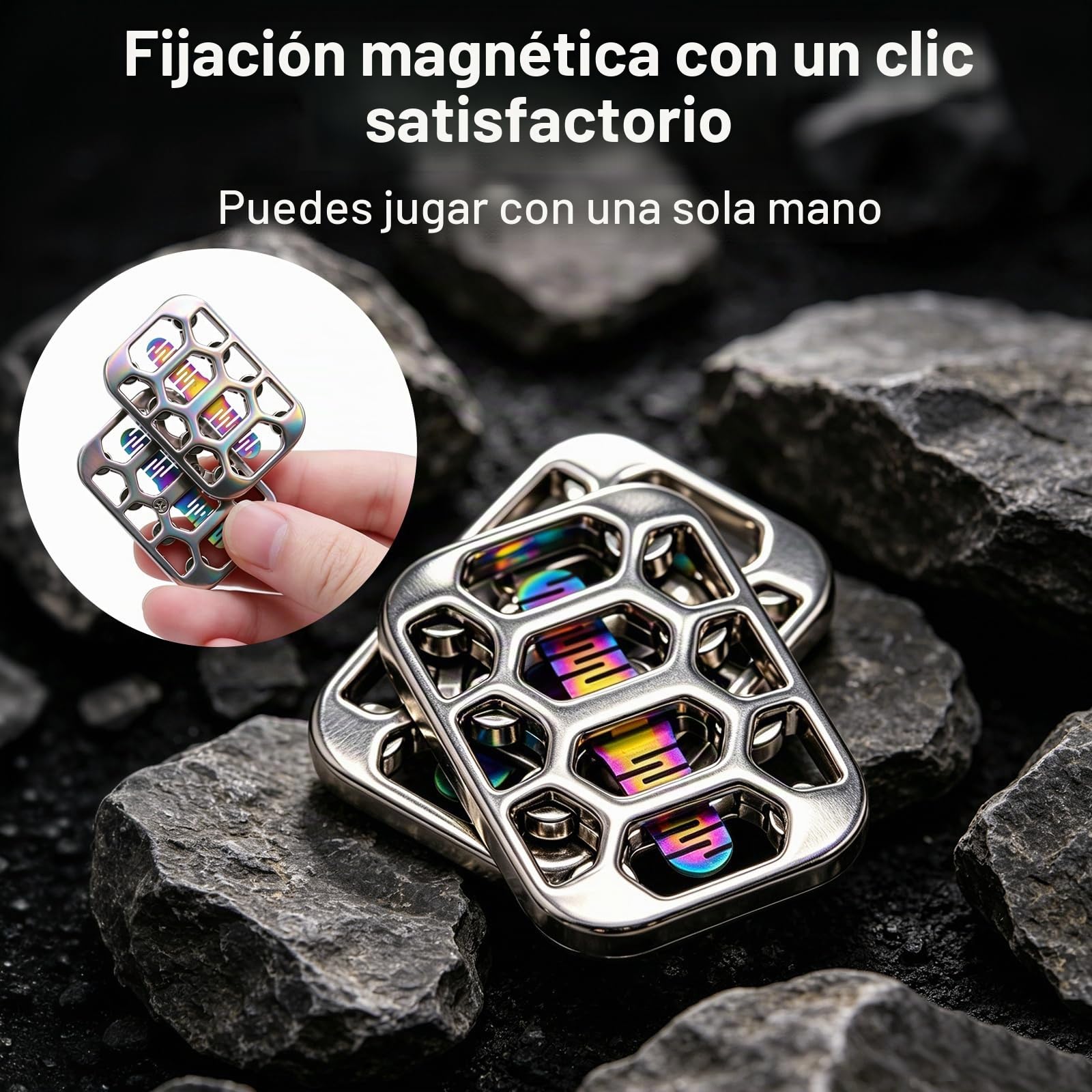 Fidget Slider para Adultos, Juguete Magnético Metálico,Slider Card ASMR, Gadget Táctil Antiestrés, Juguete para los Dedos Adecuado para el TDAH, para la Oficina, para Hombres y Mujeres