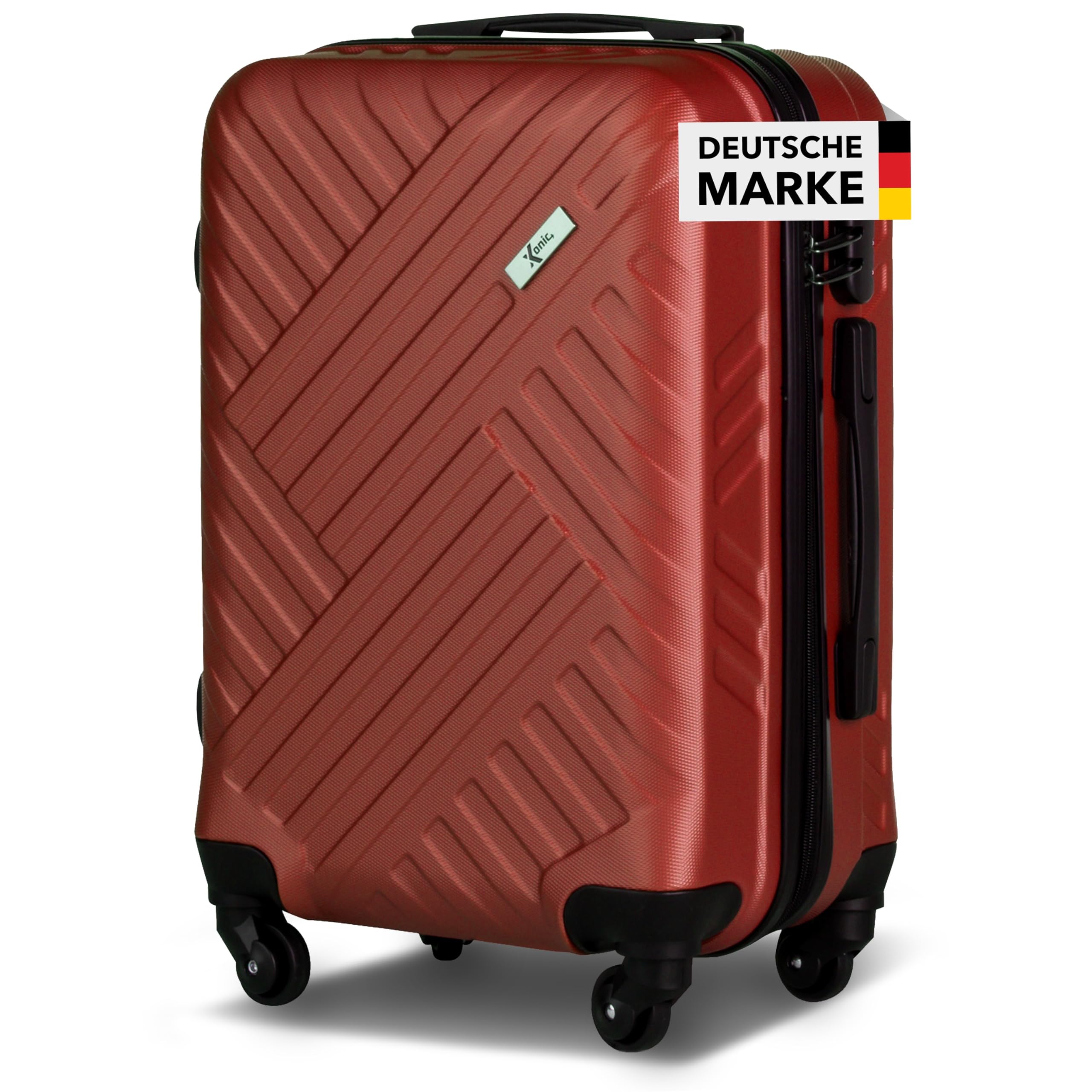 Xonic Design Reisekoffer mit Rollen– ABS Hartschalenkoffer 360° Leichtlauf-Rollen – hochwertige Koffer Trolleys Zahlenschloss in M, L, XL oder Set –Handgepäck Koffer, Suitcase