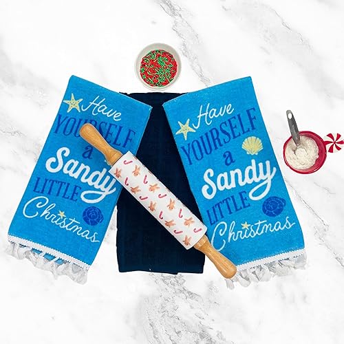 Vista 38 de Serafina Home Toallas de cocina navideñas navideñas: dos muñecos de nieve Be Jolly espiga y un muñeco de nieve bailarín, 3 piezas, tejido plano 100%