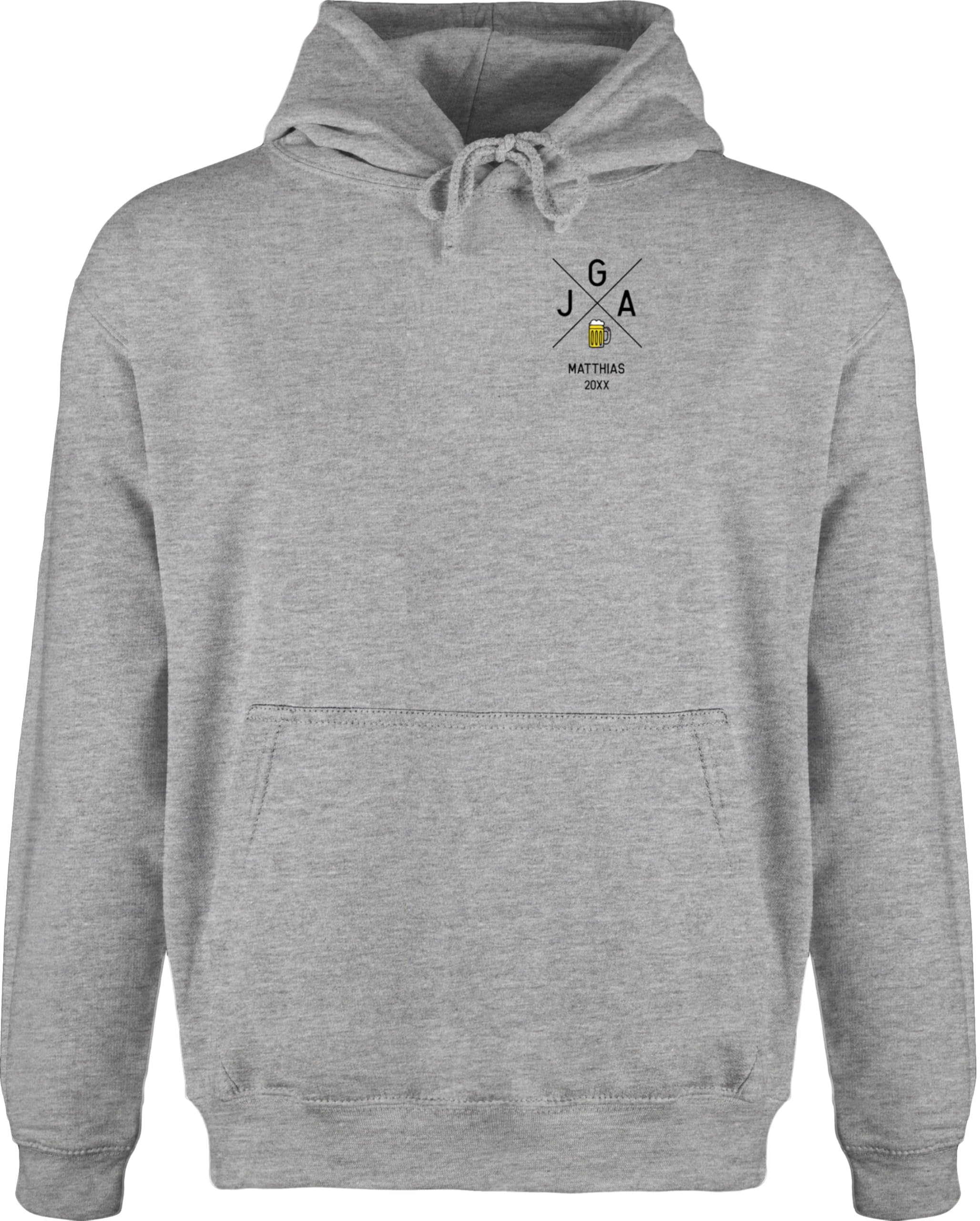 Geschenk mit Namen personalisiert by Shirtracer - Hoodie Herren Pullover - Brustdruck JGA 2026 Bier mit Name I Junggesellenabschied Männer Outfit Junggesellenabschied Mann Accessoires I