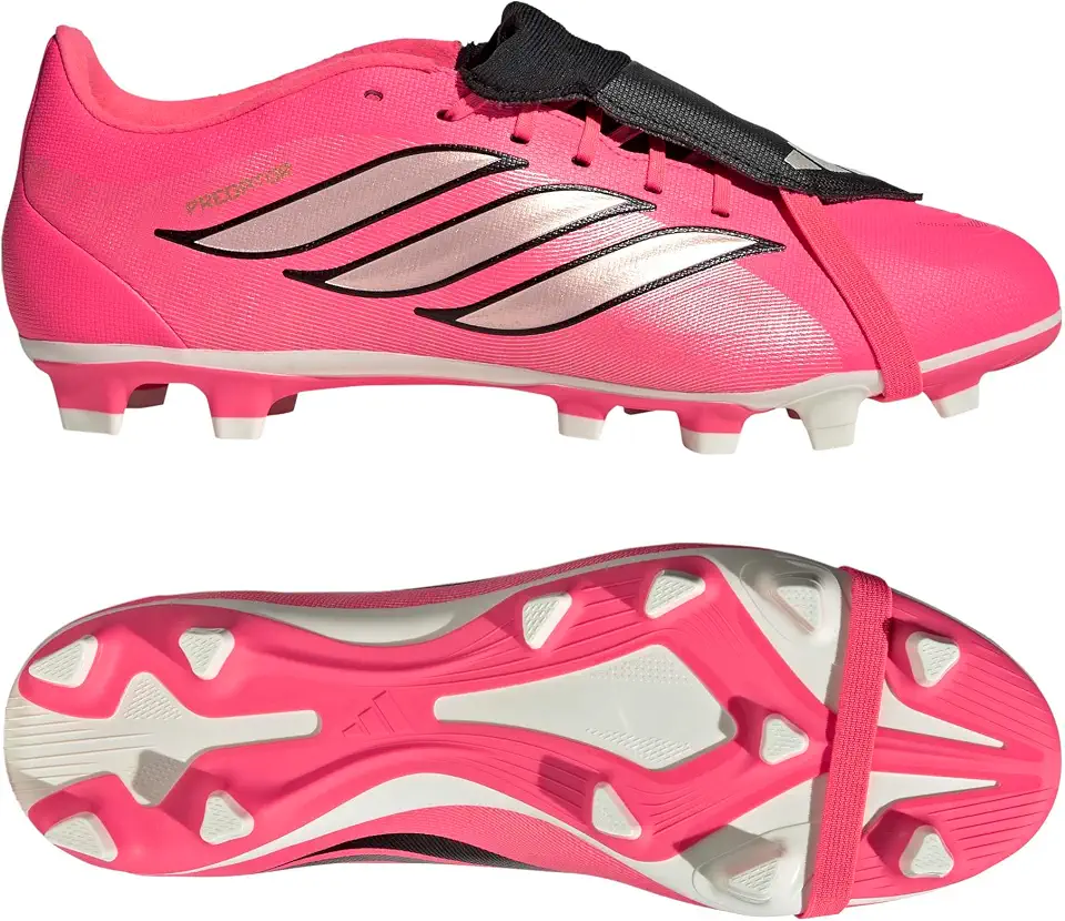 Chuteira de Campo Língua Dobrável Adidas Predator Club - Rosa