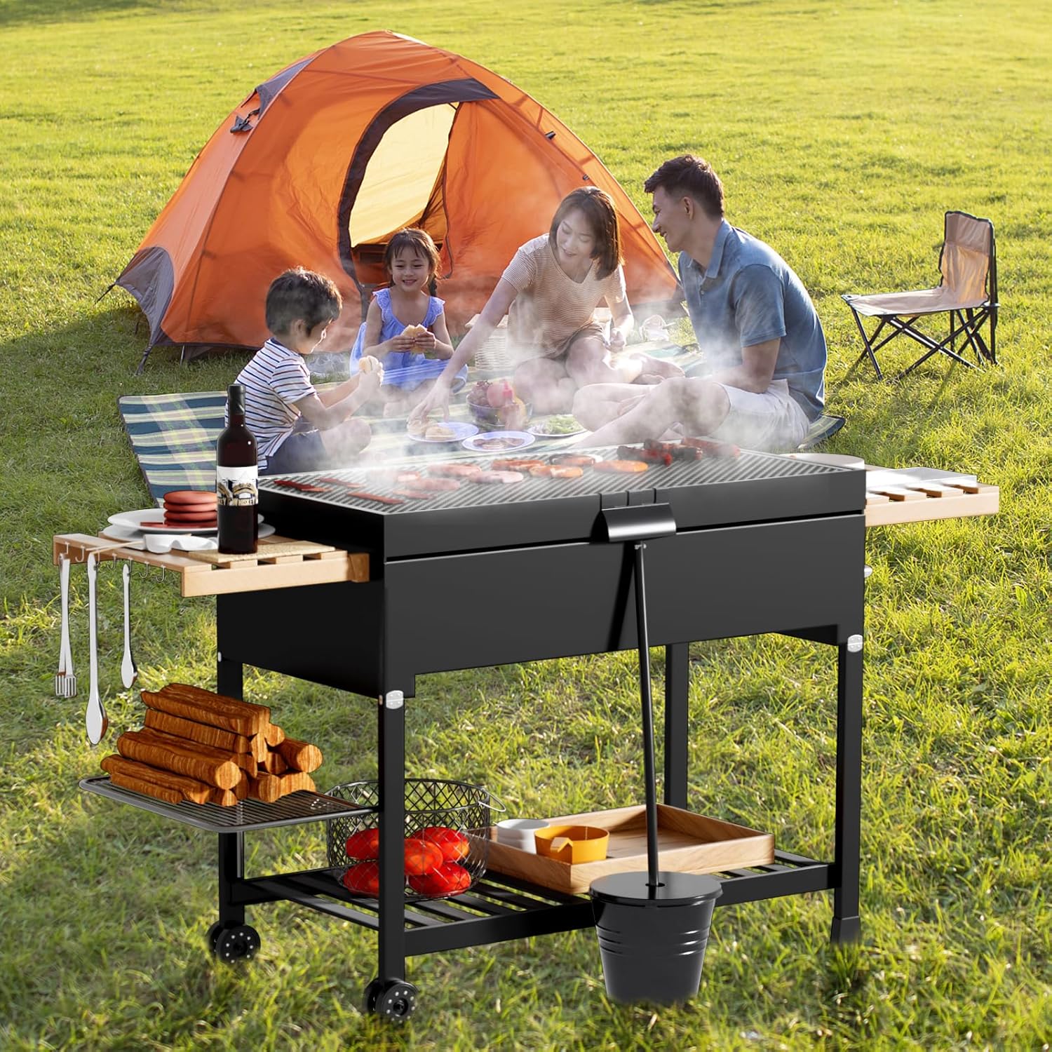 Rear Grease Drainage System for Blackstone Griddle, Equipped with 12-Pack Disposable Foil Liners, Drip Grease Bucket, Cap, Enclosed Grease Catcher Funnel and Hose Clamp, Blackstone Griddle Accessory