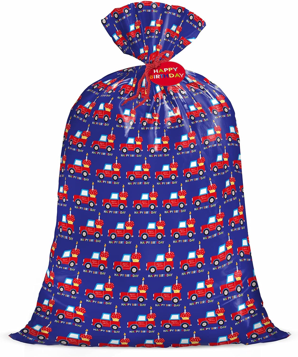 WRAPAHOLIC 56" Large Birthday Plastic Gift Bag Special Delivery Car and Happy