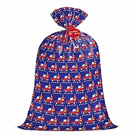 WRAPAHOLIC 56 Large Birthday Plastic Gift Bag - Special Delivery Car and Happy Birthday Jumbo Bike Bag Gift Wrap for Boy Kids Birthdays, Baby Shower, Parties - 56 H x 36 W