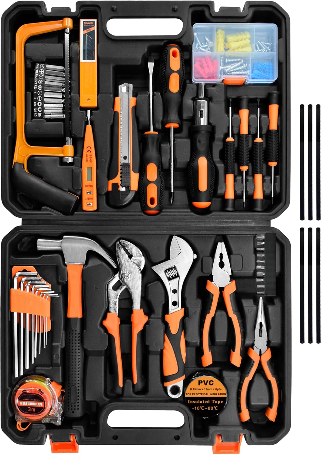 SOLUDE Tool Set,148-Piece Home Repair Tool Kit for Men Women College Students,Household Basic Hand Tool Sets with Case for Home Maintenance & DIY Projects