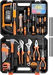 130-Piece Kit d'outils à la maison avec 3.6V Tournevis rechargeable sans fil, Ensemble d'outils pour femmes de base pour une nouvelle maison,Appartement,Dorm & DIY Projets