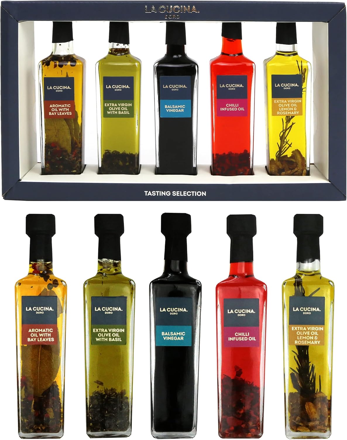 Luxury Infused Olive Oil Gift Set 5 Cooking Oils Gift with Flavoured