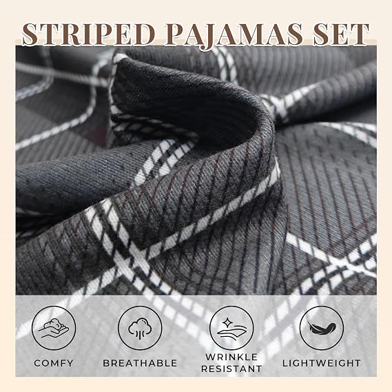 HEARTNICE Women's Plaid Pajama Set Soft & Cozy Long Sleeve Button-Down Sleepwear