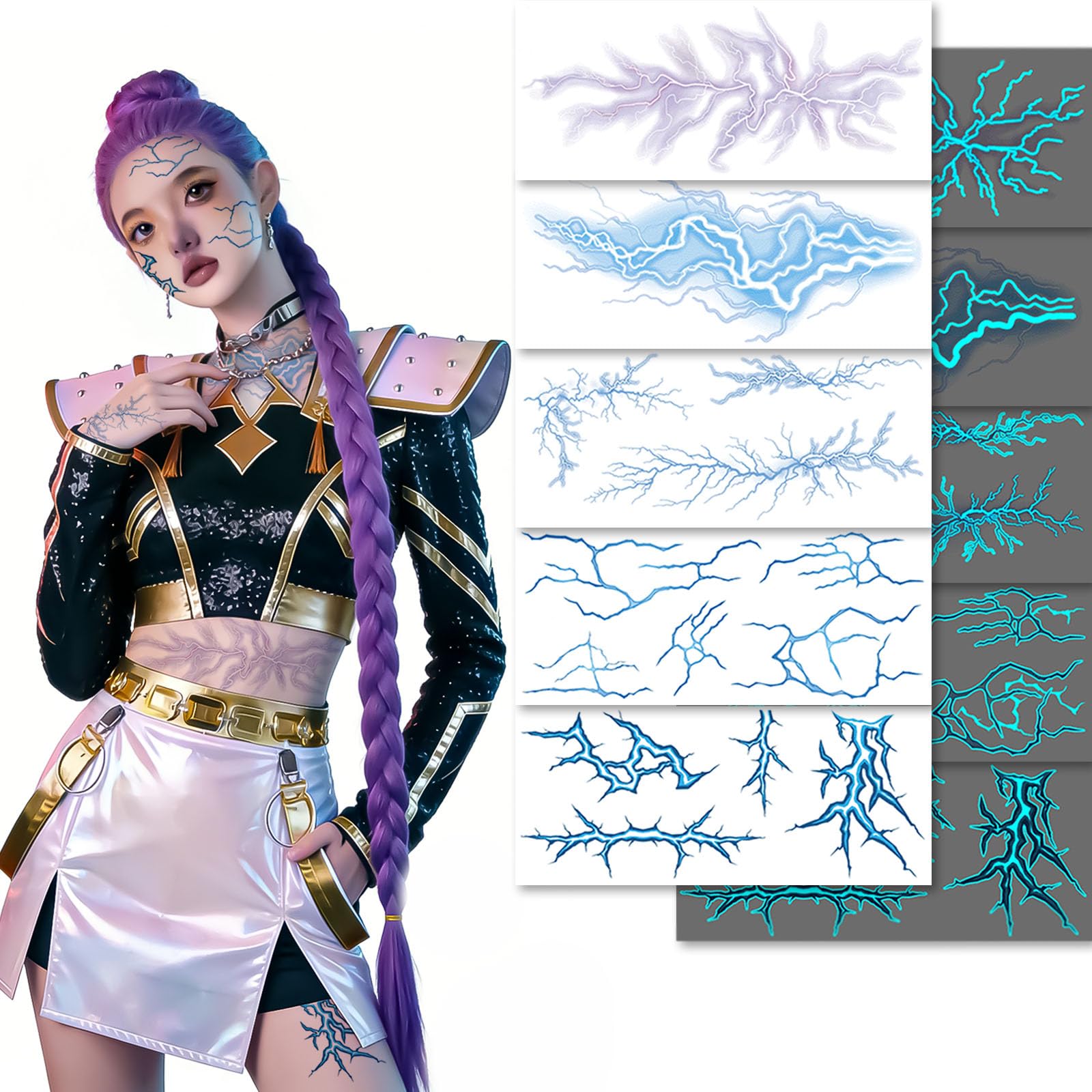 5 Blatt Demon Leuchtende Hunter Tattoos, Anime Muster Tattoo